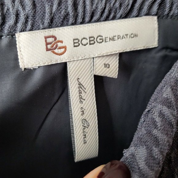 EUC BCBG Generation Textured Blue Cap Sleeve Sheath Pockets Mini Dress Size M - Picture 10 of 12